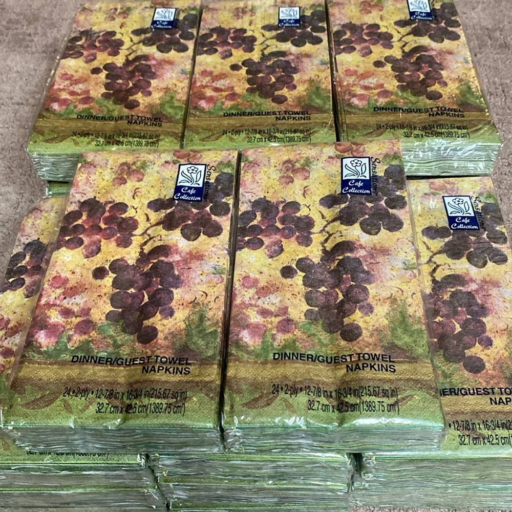 Huge Bundle Dinner Guest Towels Napa Grapes Napkins Picnic Formal Events